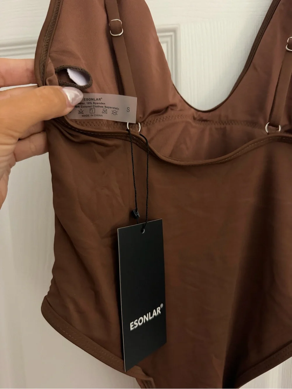Women’s Scoop Neck One-Piece Swimsuit - Brown